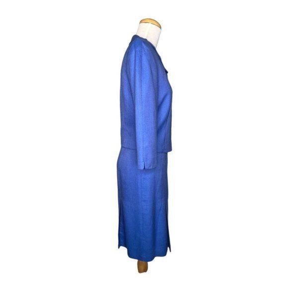 Isabel Ardee Neiman Marcus Exclusive Dress Set Vintage Blue Dress Suit USA Sz 6 - Picture 7 of 12